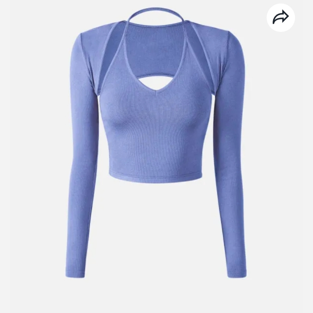 OGL Move 2X Lavender Shrug Long Sleeve Bolero Cropped Cardigan Top